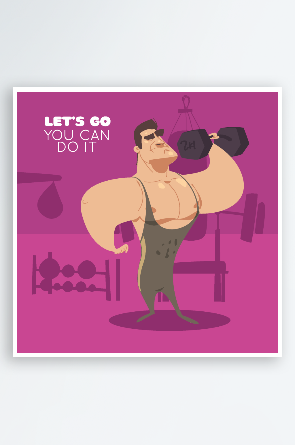 强壮男子健身房举哑铃素材