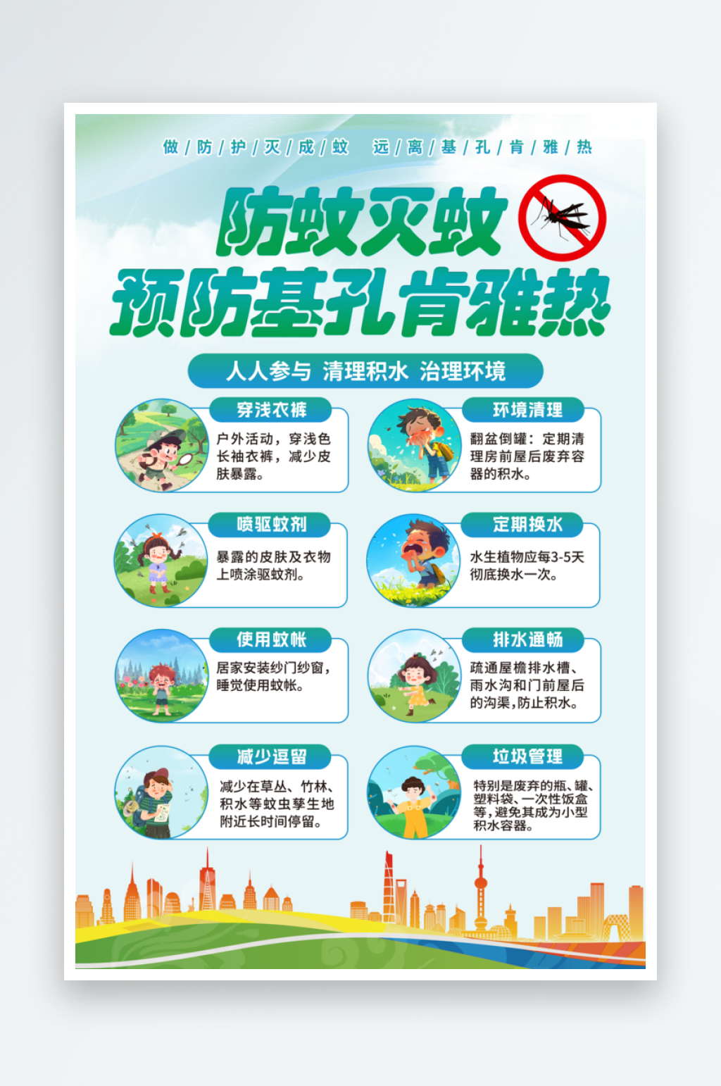 预防基孔肯雅热宣传海报素材
