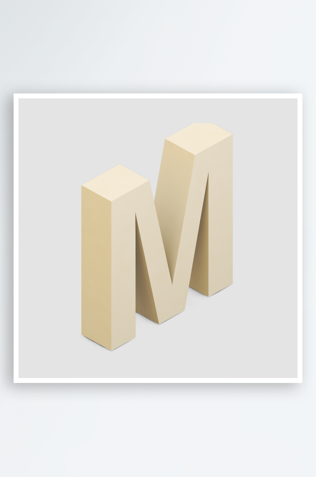 M立体字母设计模板素材