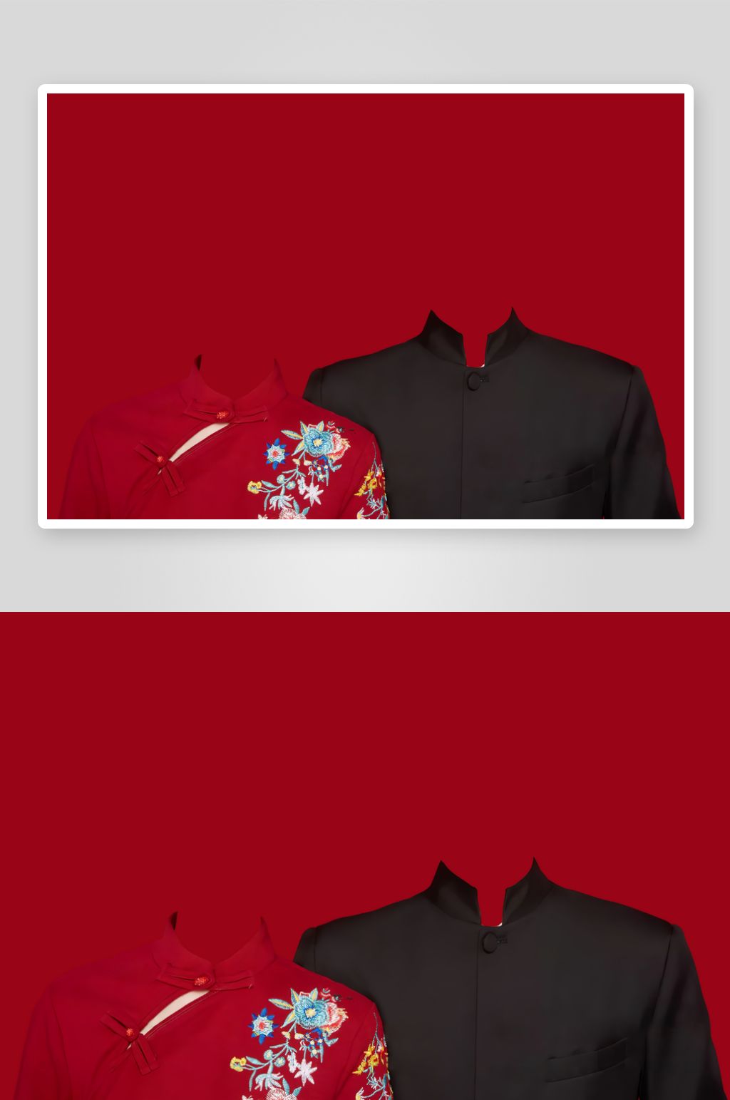结婚登记照模板换头服装后期修图合成PSD素材