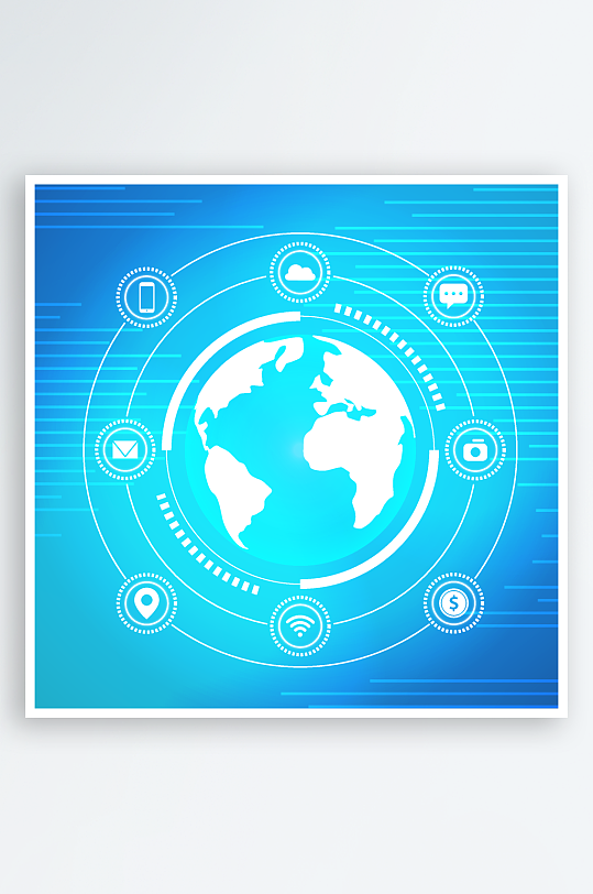 科技地球互联世界新插画-众图网