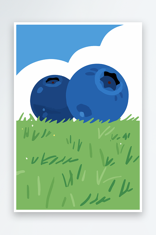 卡通蓝莓水果插画-众图网