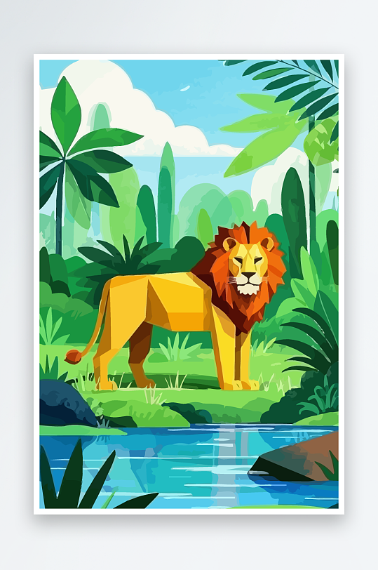 卡通狗绿植矢量插画-众图网