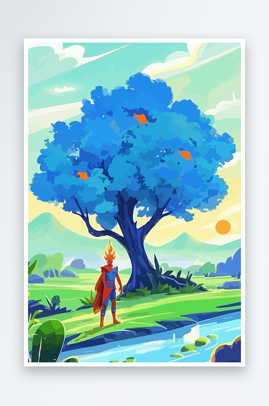 火神男人矢量插画-众图网