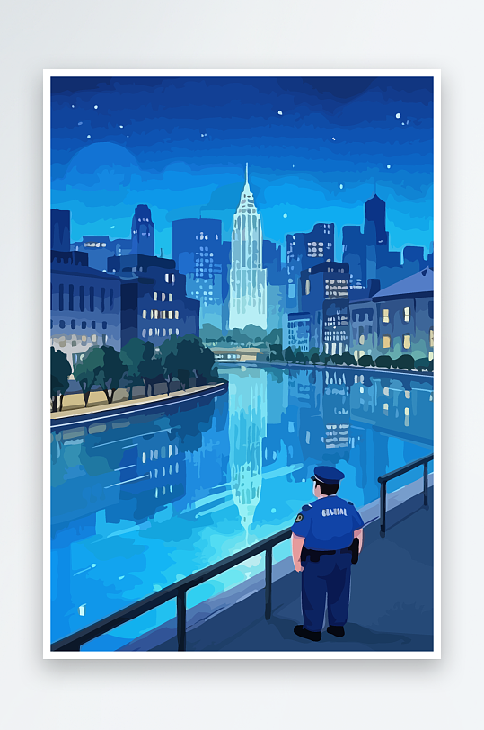 树警察男人矢量插画-众图网