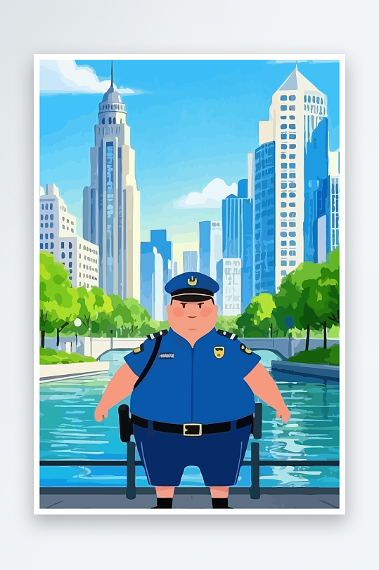 树警察男人矢量插画-众图网
