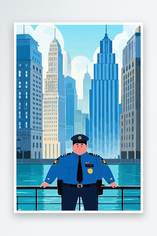 树警察男人矢量插画-众图网