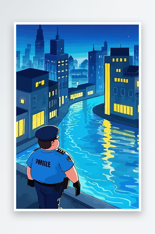 树警察男人矢量插画-众图网