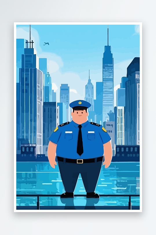 树警察男人矢量插画元素-众图网