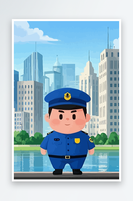 树警察男人矢量插画-众图网