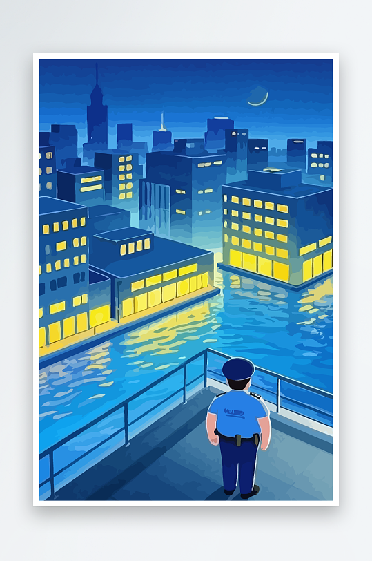 树警察男人矢量插画-众图网