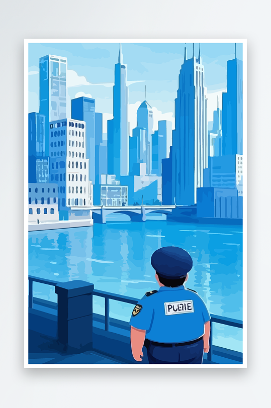 树警察男人矢量插画元素-众图网