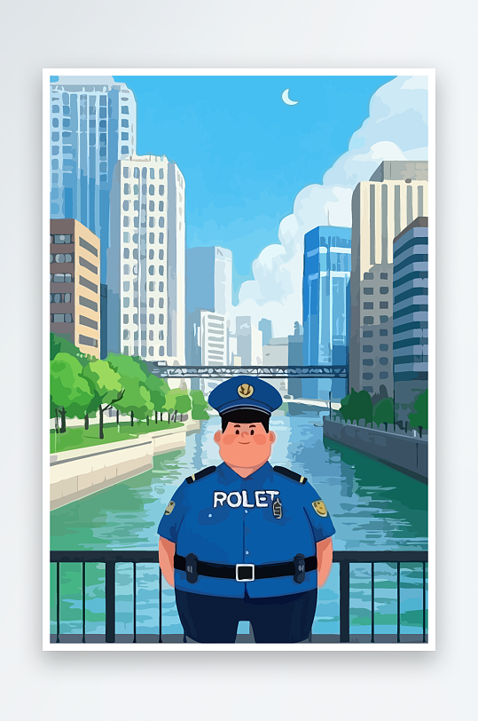 树警察男人矢量插画-众图网