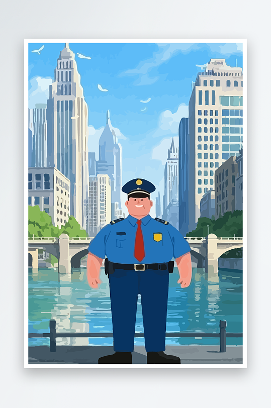 树警察男人矢量插画-众图网