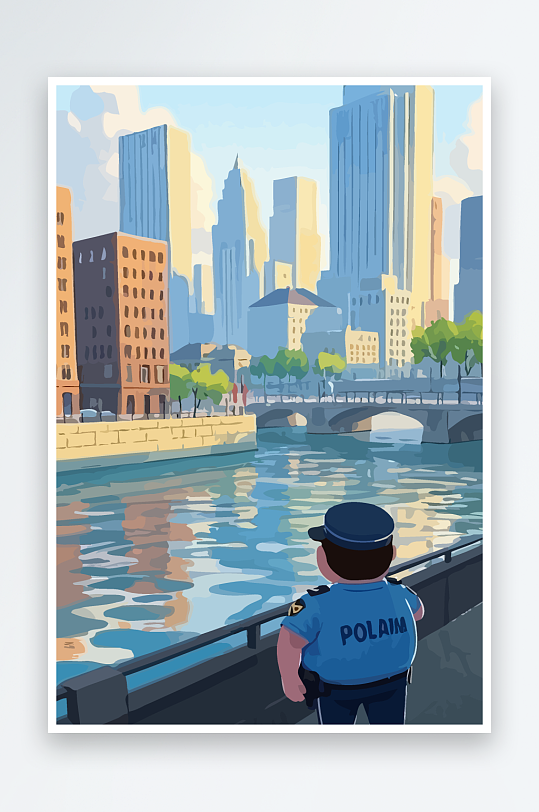 树警察男人矢量插画-众图网