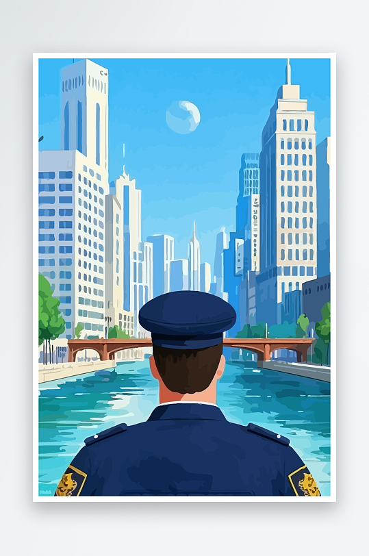 树警察男人矢量插画-众图网