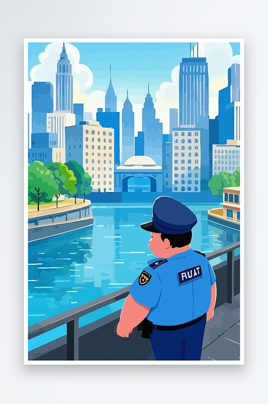 树警察男人矢量插画-众图网