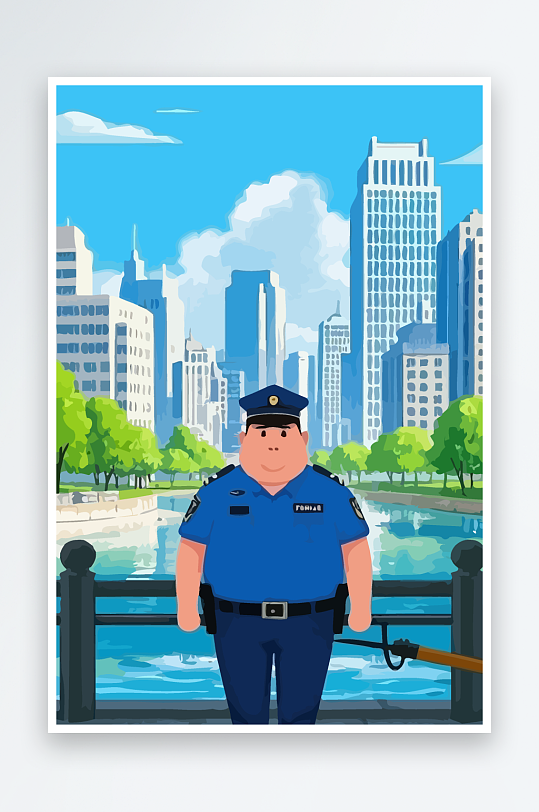 树警察男人矢量插画-众图网