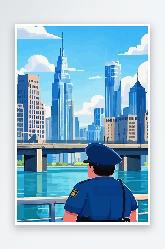 树警察男人矢量插画-众图网