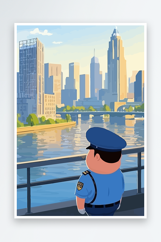 树警察男人矢量插画-众图网