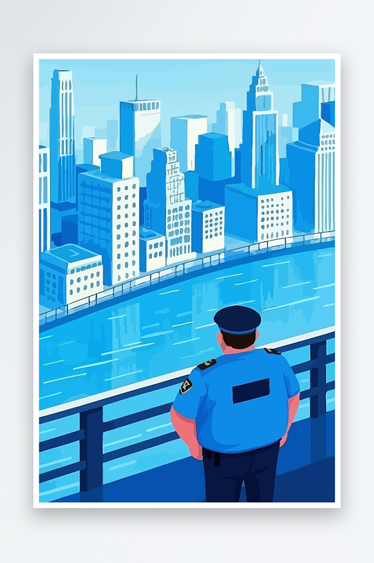 树警察男人矢量插画元素-众图网