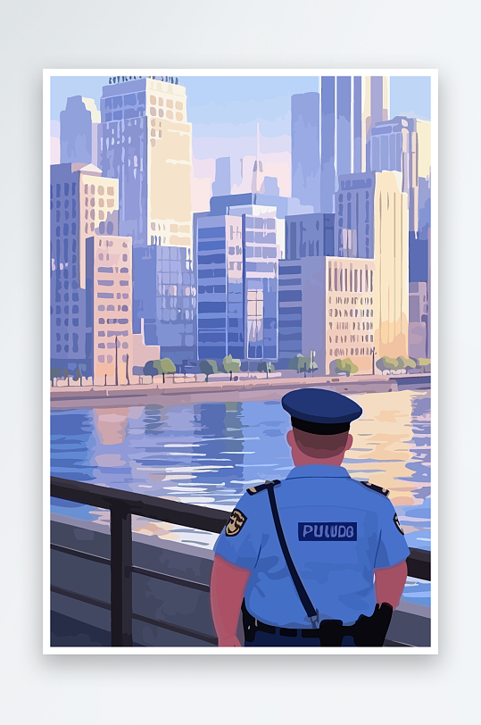 树警察男人矢量插画元素-众图网