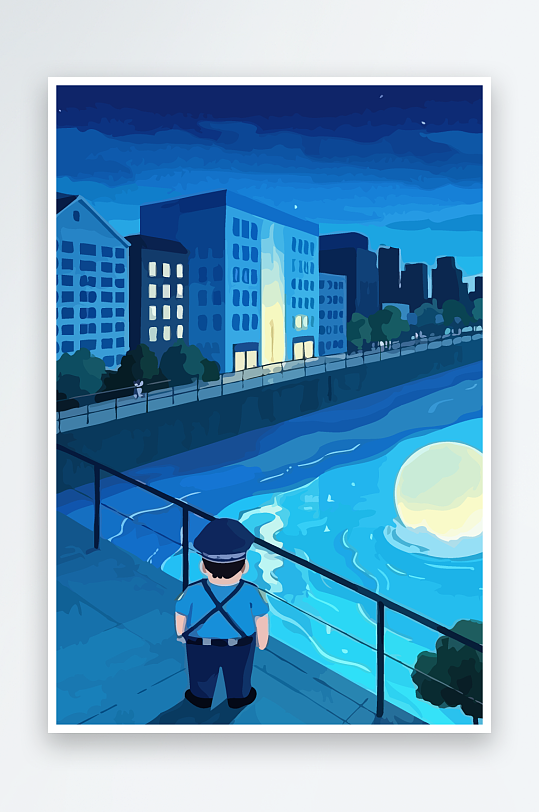 树警察男人矢量插画-众图网