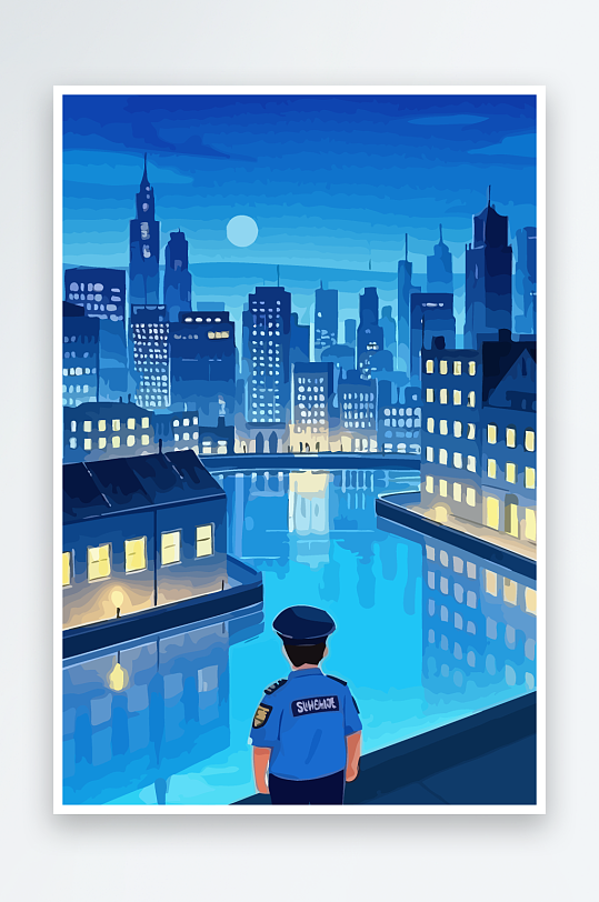 树警察男人矢量插画-众图网