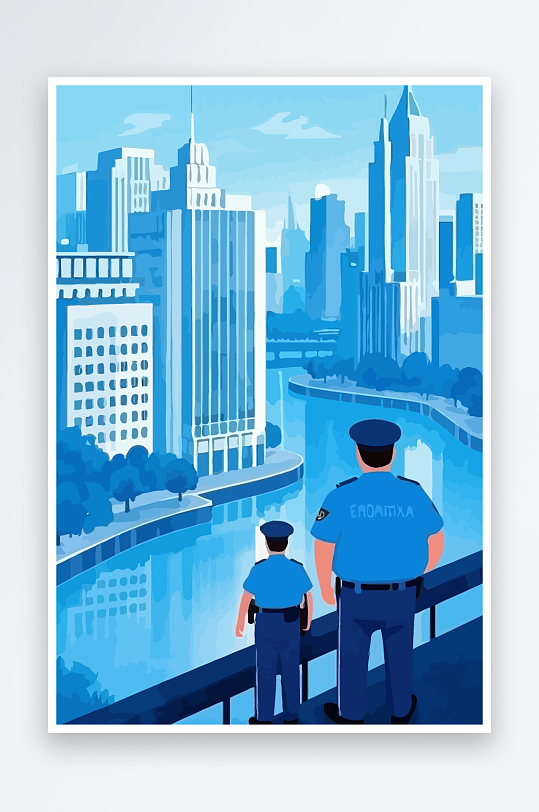 树警察男人矢量插画-众图网