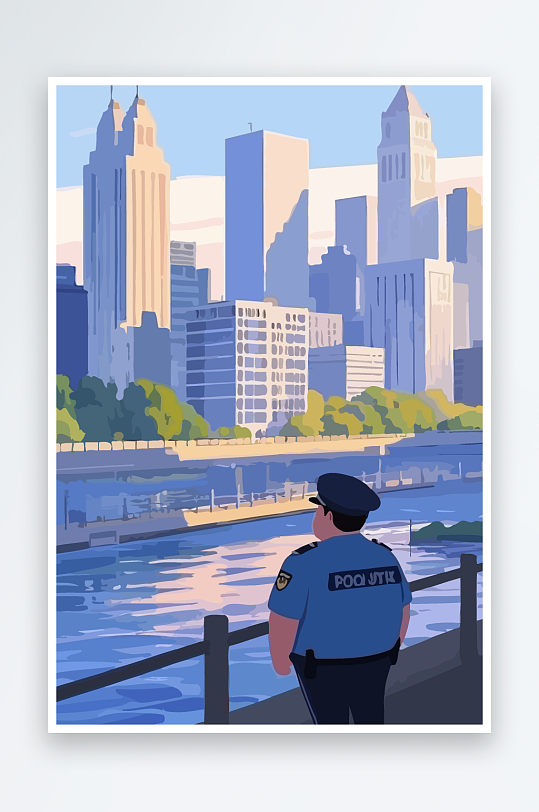 树警察男人矢量插画-众图网