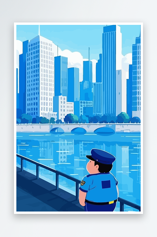 树警察男人矢量插画-众图网