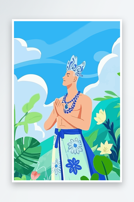 西方男神男人插画元素-众图网