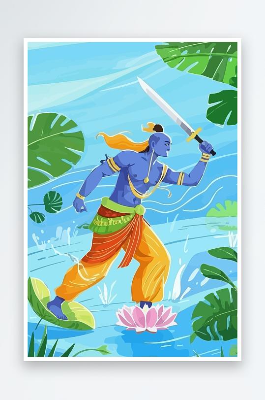 西方男神男人插画元素-众图网