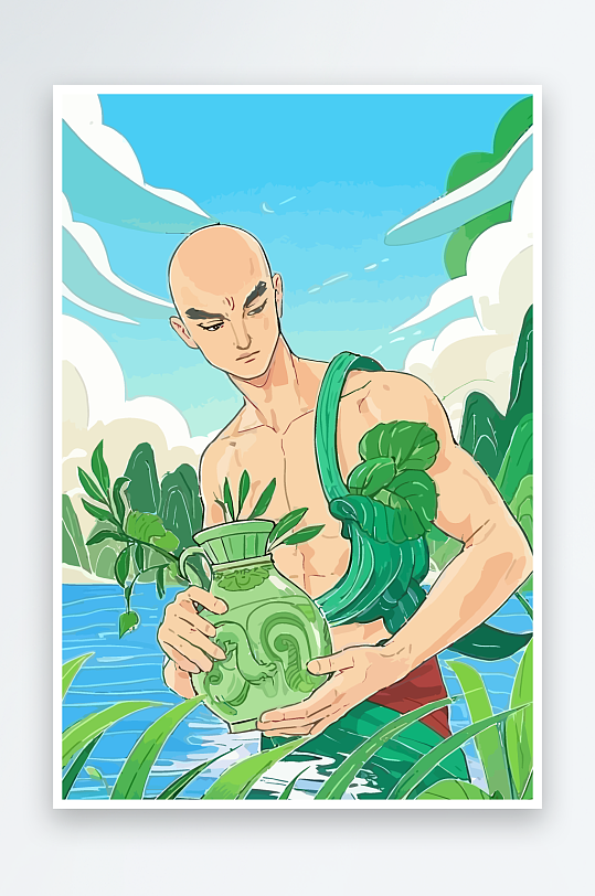 西方男神男人插画元素-众图网