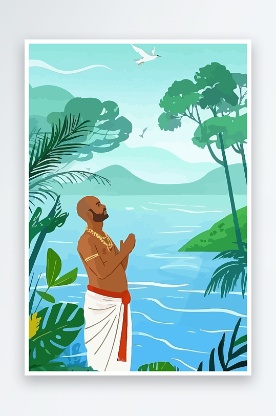 西方男神男人插画元素-众图网