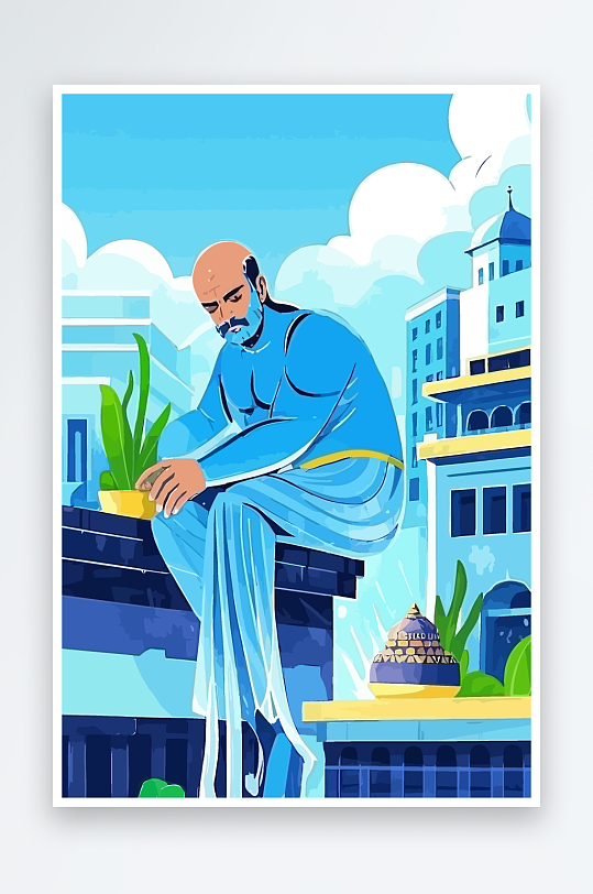 西方男神男人插画元素-众图网