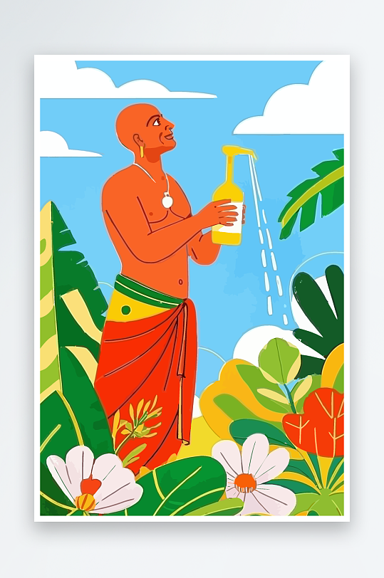 西方男神男人插画-众图网