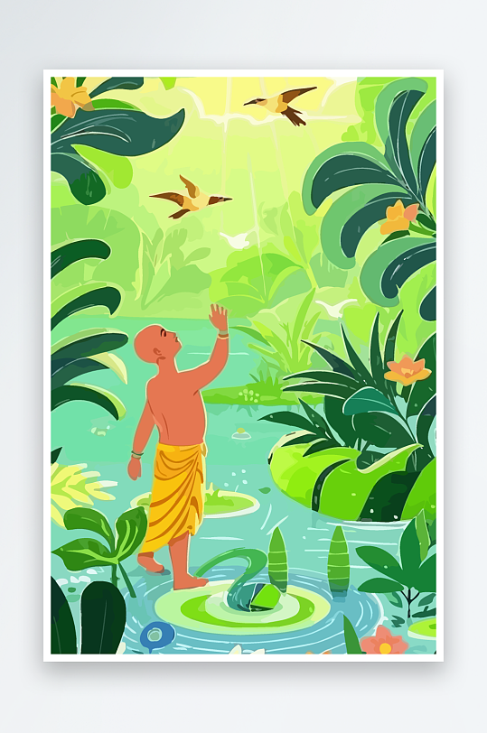 西方男神男人插画-众图网