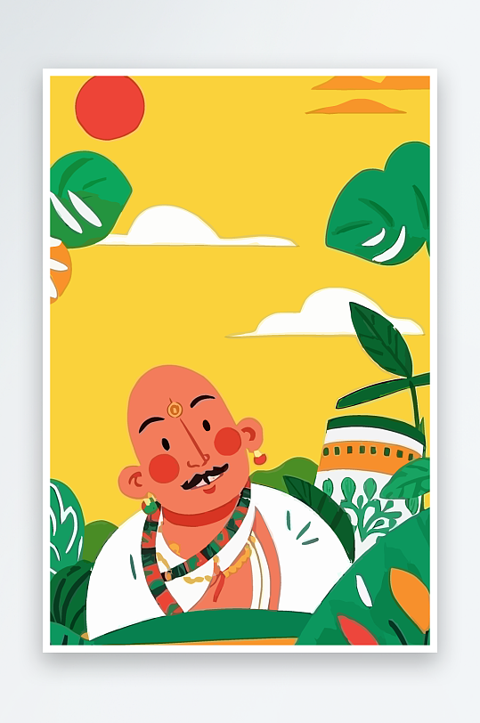 西方男神男人插画-众图网