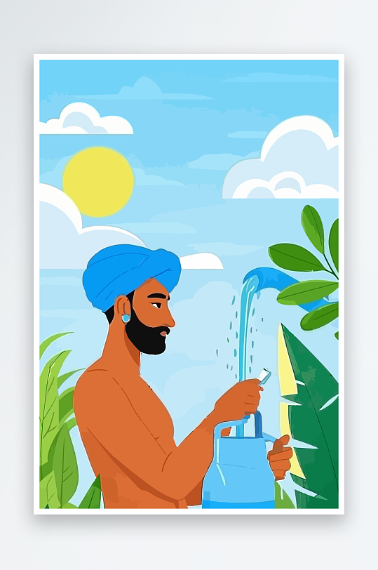 西方男神男人插画-众图网