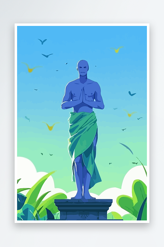 西方男神男人插画-众图网