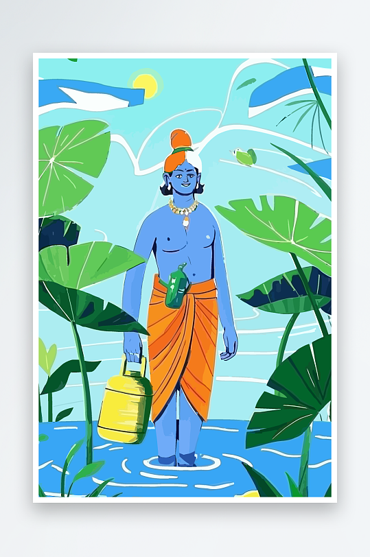 西方男神男人插画-众图网