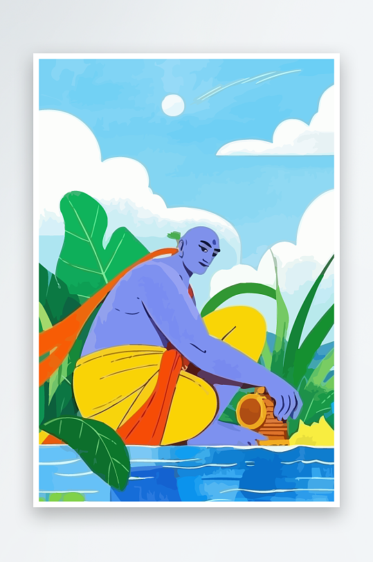 西方男神男人插画元素-众图网