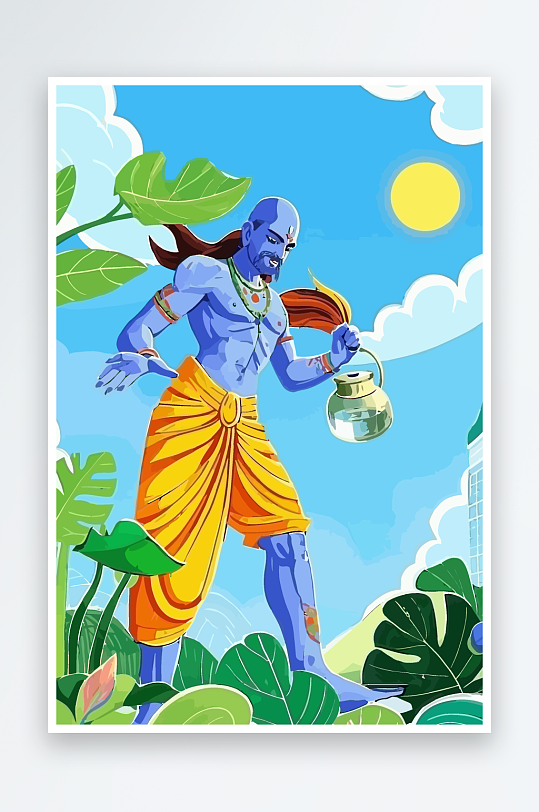 西方男神男人插画元素-众图网