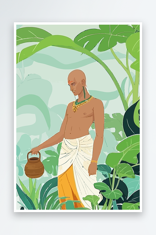 西方男神男人插画元素-众图网