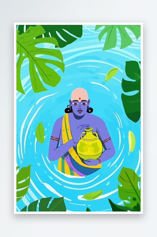 西方男神男人插画元素-众图网