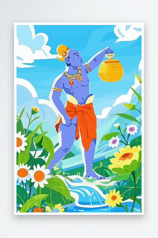 西方男神男人插画元素-众图网