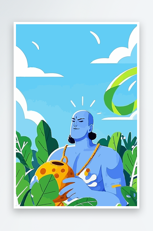 西方男神男人插画元素-众图网