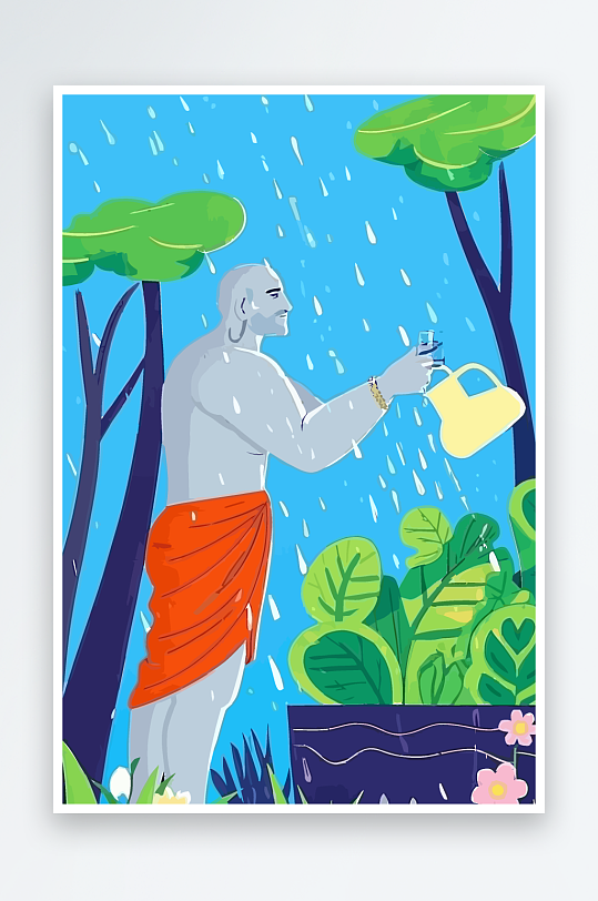 西方男神男人插画元素-众图网