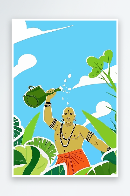 西方男神男人插画元素-众图网